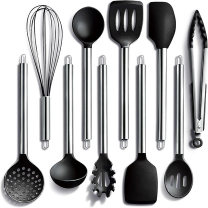 COOK WITH COLOR Silicone Cooking Utensils, Kitchen Utensil Set, Easy to Clean Silicone Kitchen Utensils, Cooking Utensils for Nonstick Cookware, Kitchen Gadgets Set, 38 Piece, Mint