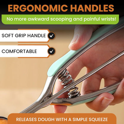 Spring Chef Extra Large Stainless Steel Cookie Scoop, #10, 5.5 Tbsp, Black