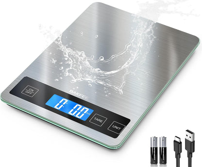 Food Scale, 33lb Kitchen Scale with 1g Precision, USB-C Rechargeable