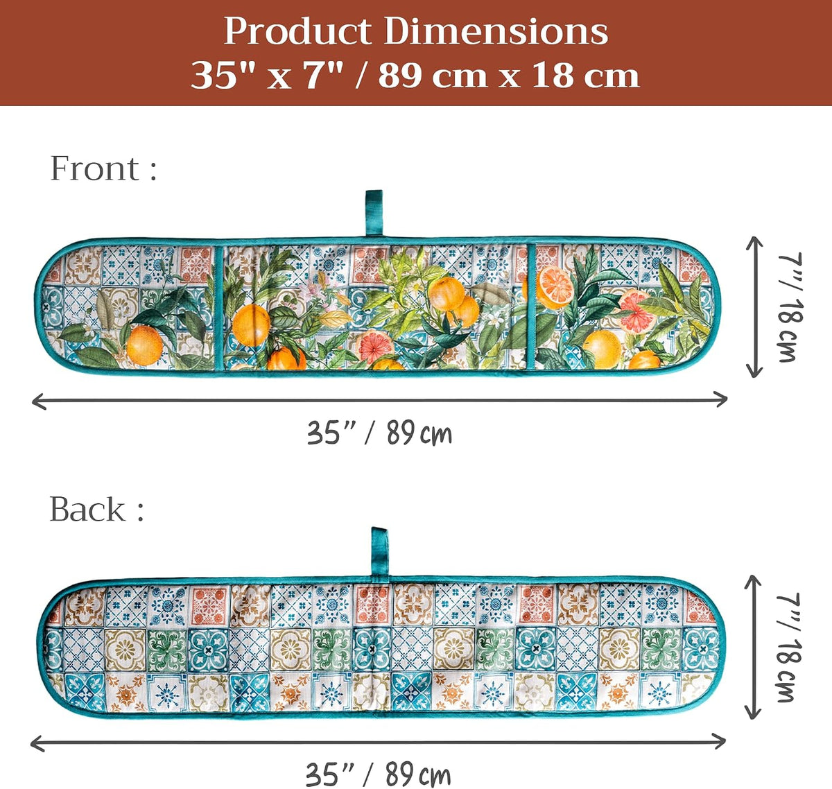 Maison d' Hermine 100% Cotton Oven Mitt & Pot Holder Set (7.5"x13" & 8"x8") - Colors C