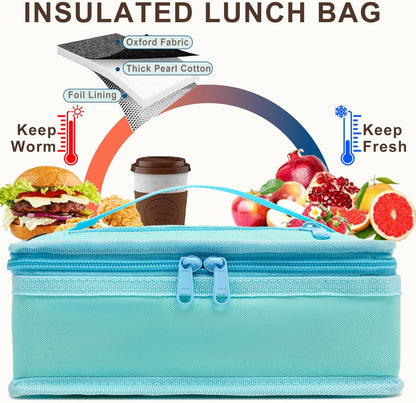 FlowFly Small Insulated Lunch box Portable Soft Bag Mini Cooler Thermal Meal Tote Kit with Handle for Work & School, Black