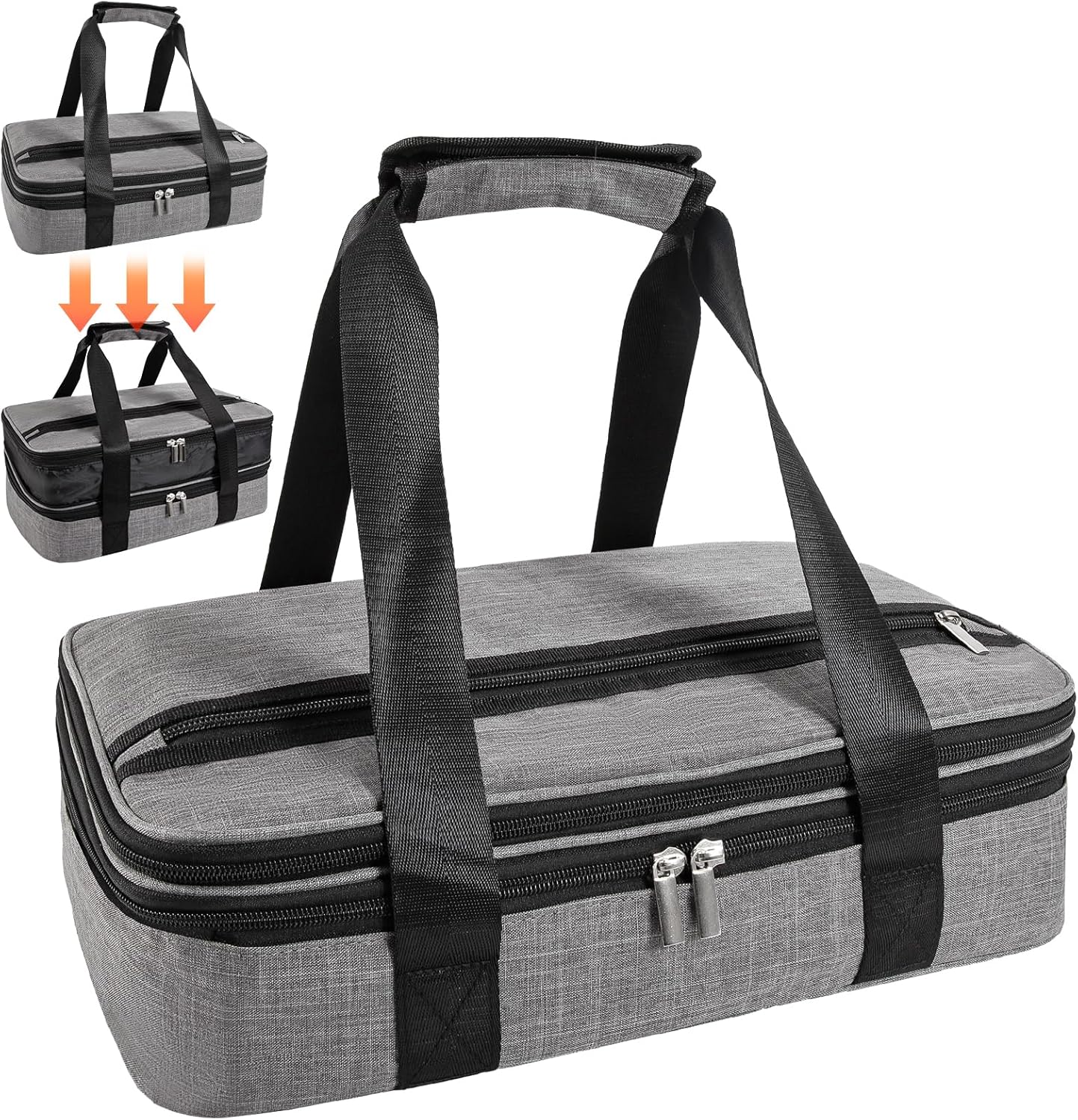 Insulated Casserole Carrier Fits Pioneer Woman Kitchen Stuff & 9x13 Baking Dish, Large Lasagna Lugger Tote, Leakproof Thermal Food Warmer Bag for Potluck, Picnic, Travel, Hot/Cold Food & Mom Gifts