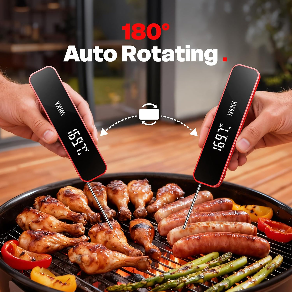 Meat Thermometer Digital, 1-2 Sec Instant Read, Grilling, Cooking, Food