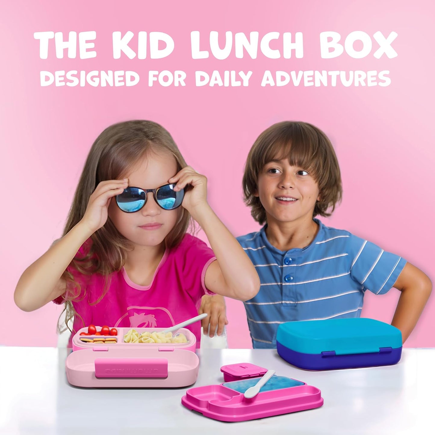 Umami All-in-1 Bento Box for Kids, Ice-pack & Utensils Included, 100% Leakproof & BPA free, Parents' favorite Lunch Box Kids (Green, 27 oz)