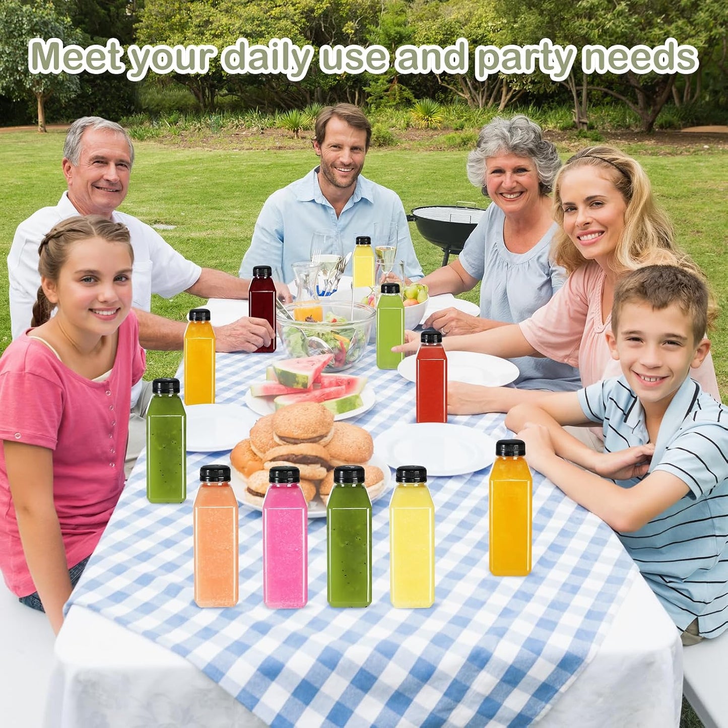 30pcs 10oz Empty Plastic Juice Bottles with Caps Reusable Food Grade Drink Bottles with Leak-Proof Tamper Evident Caps Bulk Clear Beverage Containers for Homemade Drinks Smoothie Milk