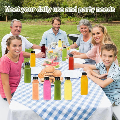 30pcs 10oz Empty Plastic Juice Bottles with Caps Reusable Food Grade Drink Bottles with Leak-Proof Tamper Evident Caps Bulk Clear Beverage Containers for Homemade Drinks Smoothie Milk