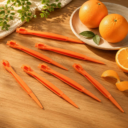 8 Pcs Orange Peeler Citrus Peeler Long Handle Plastic