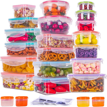 70 Pcs Large Food Storage Containers with Lids Airtight-2500ML to Small Box,Total 22812 ML Stackable Kitchen Bowls Set(35 Containers,35 Lids)-BPA Free Leak proof Plastic Boxes-Microwave safe