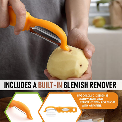 Spring Chef Premium Swivel Vegetable Peeler, Soft Grip Handle and Ultra Sharp Stainless Steel Blades - Perfect Kitchen Peeler For Veggie, Fruit, Potato, Carrot, Apple - Mango