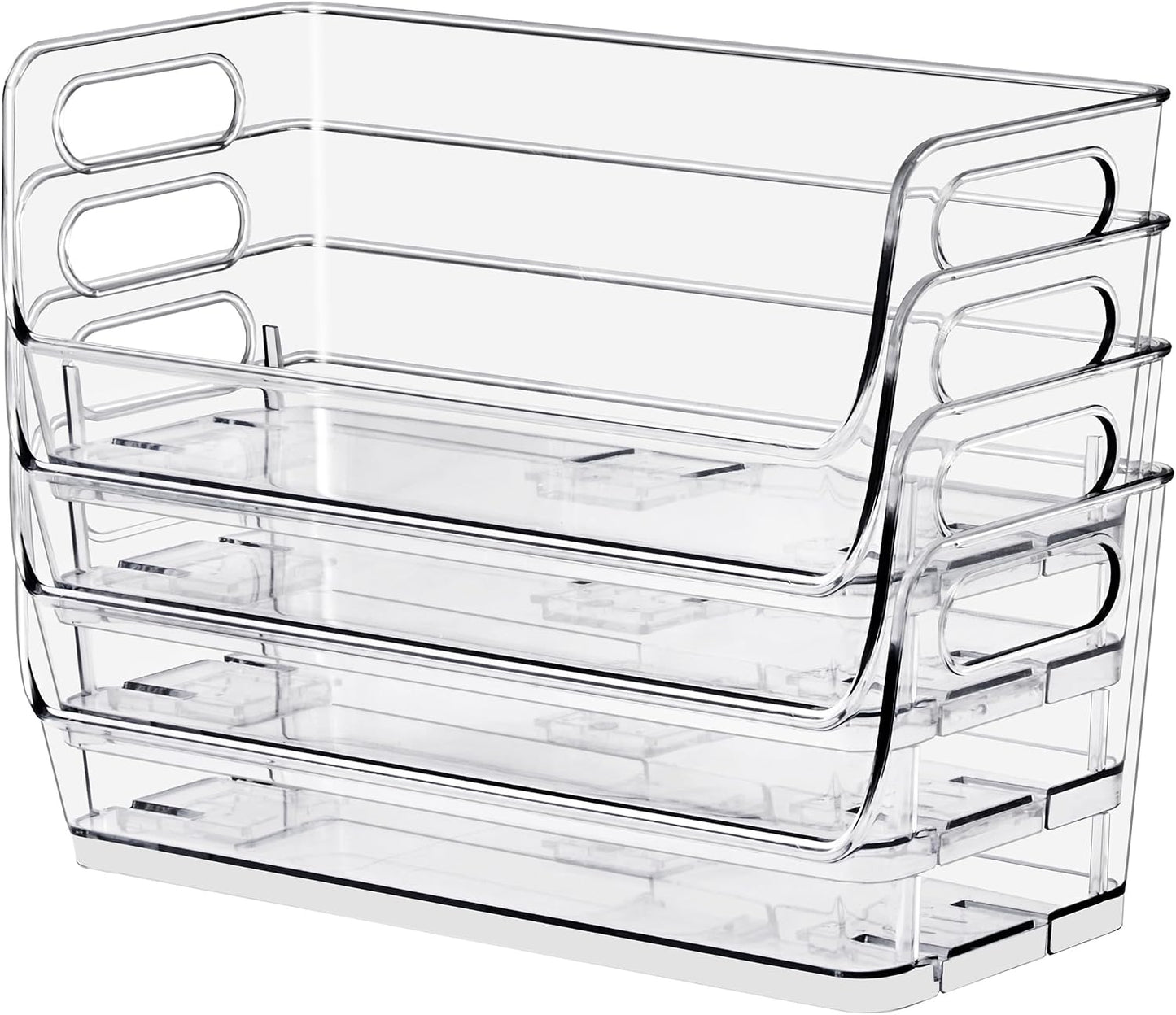 Sorbus Stackable Storage Bins Open Front - Clear Stackable Storage Bins - Pantry Bins for Storage and Organization - Acrylic Stackable Bins for Kitchen - Clear Pantry Organizer Bins (Medium 2 Pack)