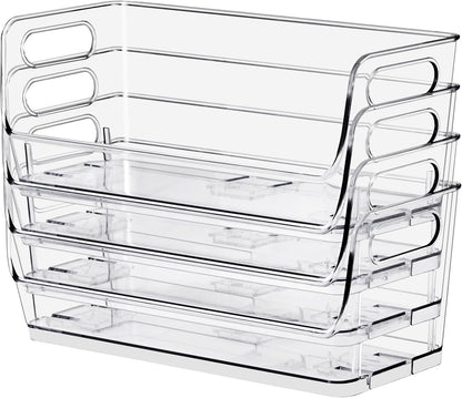 Sorbus Stackable Storage Bins Open Front - Clear Stackable Storage Bins - Pantry Bins for Storage and Organization - Acrylic Stackable Bins for Kitchen - Clear Pantry Organizer Bins (Medium 2 Pack)