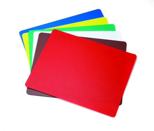 TableCraft FCB1520A, Flexible Cutting Board Mats, 15" x 20", Assorted Color Mats, Pack of 6, Lightweight and Flexible Design, Dishwasher Safe, Ideal for Catering and Restaurants, Polypropylene