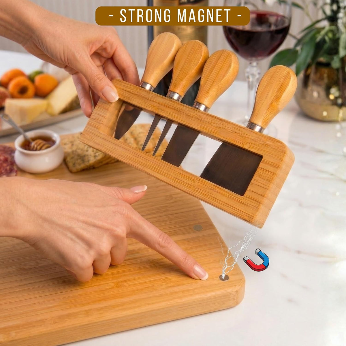 Personalized Bamboo Charcuterie Board Set with Accessories – Custom Large Serving Tray with Knives for Wedding, Anniversary, Bridal Shower, Women, Housewarming, Engagement, Couples, Mother’s Day Gifts