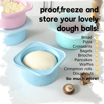 PLUS 1000ml Pizza Dough Proofing Containers, 2-Pack, Green