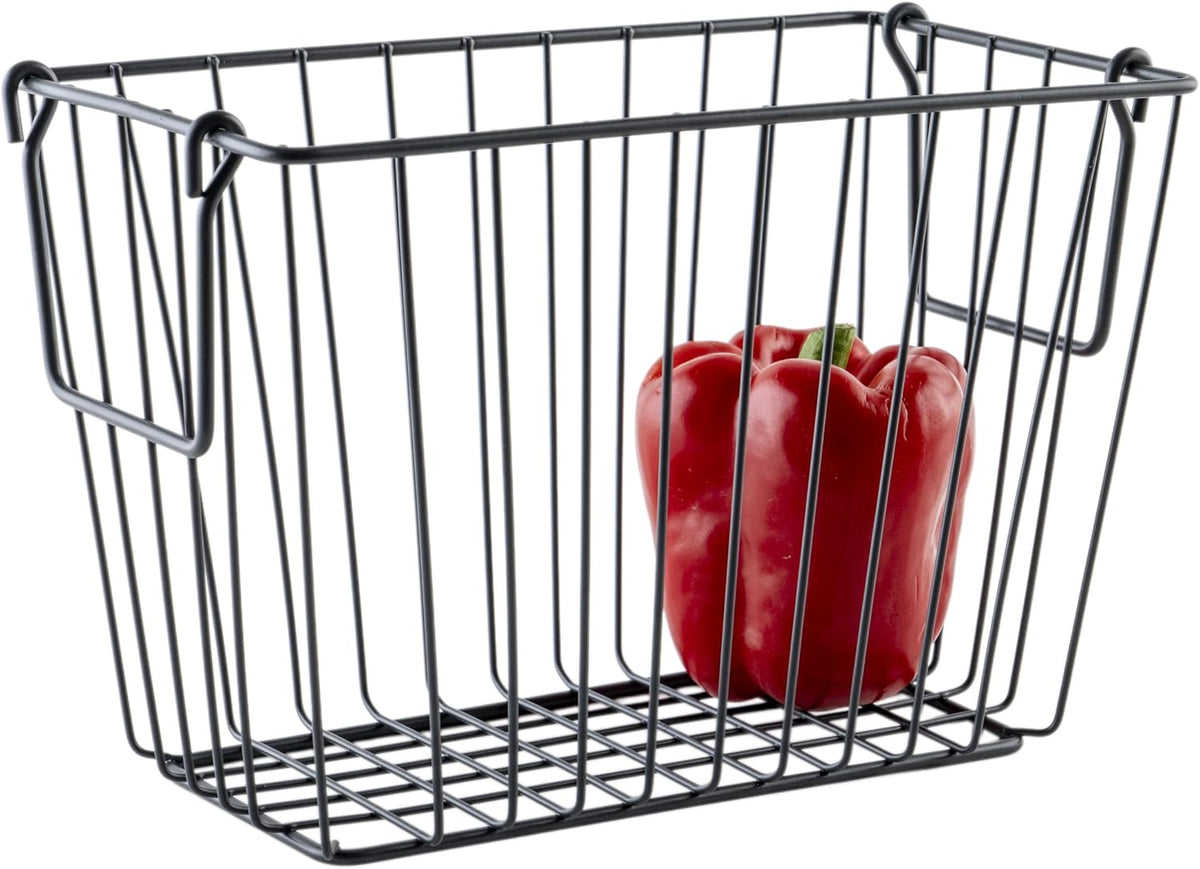 G.E.T. WB-315-MG Heavy Duty Iron Wire Utility Storage Basket/Bin with Handles, 11" x 8" x 8"