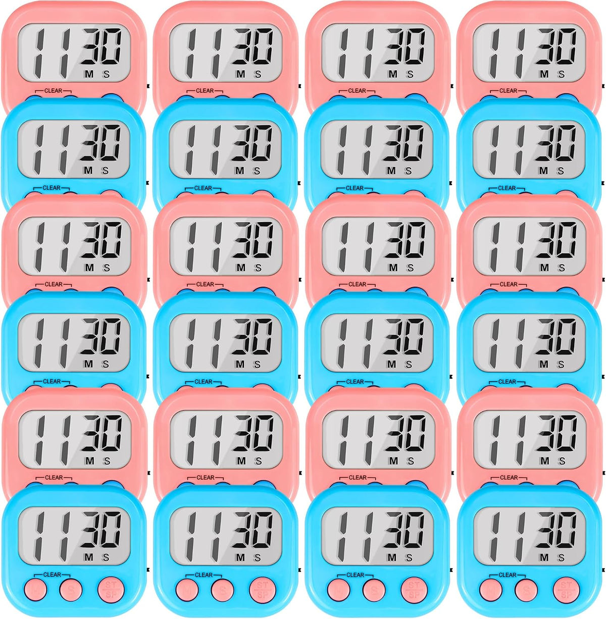 Timer for Kids Digital Kitchen Timers for Cooking- White Pink