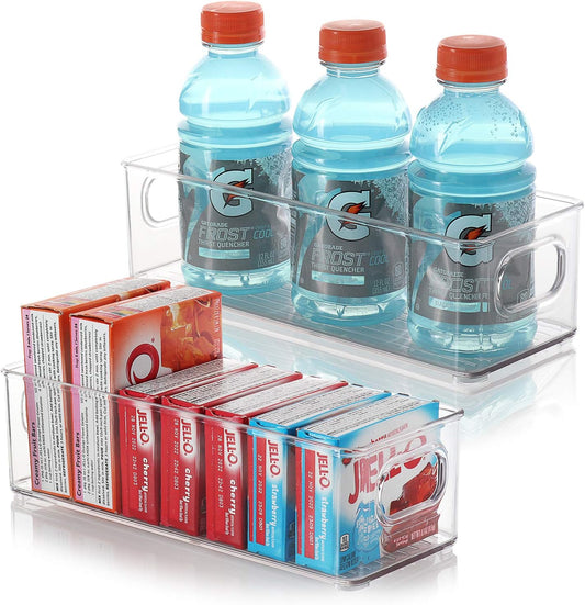 STORAGEBUD Fridge Organizer - 14 Piece Refrigerator Organizer Bins - Stackable Freezer Organizer - Clear Refrigerator Organizer - Acrylic Fridge Bins, (VDS-SB-BIN-14SET)