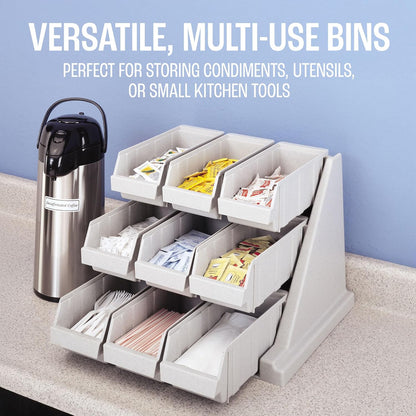 Cambro Versa - Self Serve Condiment and Utensil Bin - 12 Storage Bins - Ideal for food and coffee condiments (Black)