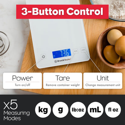 Brod & Taylor Precision Kitchen & Coffee Scale with Timer | (0.1g Precision)