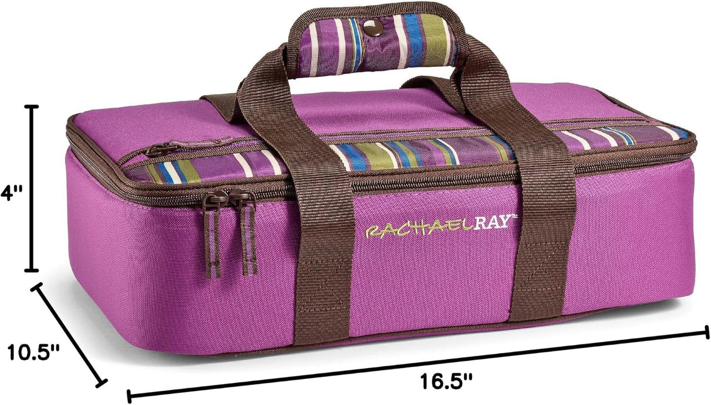 Rachael Ray Lasagna Lugger, Thermal Insulated Casserole Carrier for Hot or Cold Food, Lugger Tote for Potluck, Parties, Picnic, and Cookouts, Fits 9" x 13" Baking Dish