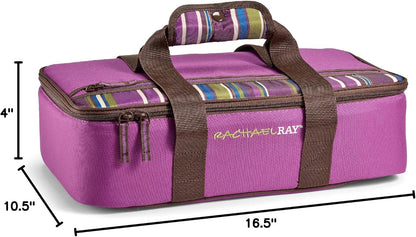 Rachael Ray Lasagna Lugger, Thermal Insulated Casserole Carrier for Hot or Cold Food, Lugger Tote for Potluck, Parties, Picnic, and Cookouts, Fits 9" x 13" Baking Dish