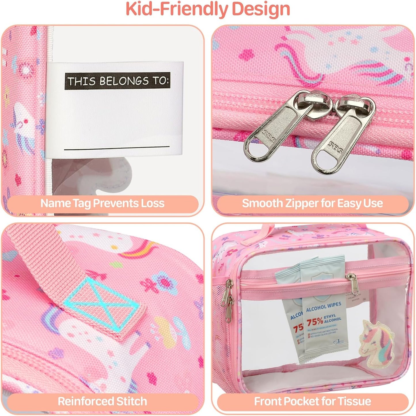 Kids Lunch Bag Boys - Insulated Kids Lunch Box Reusable Lunchbox with Water Bottle Holder Toddler Lunch Tote Bag for School Daycare, Black Dino Fossil