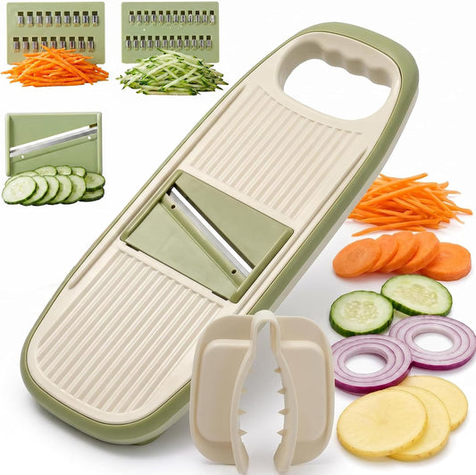 NACOLUS Handheld Mandoline Slicer for Kitchen,3 Blades with Hand Guard