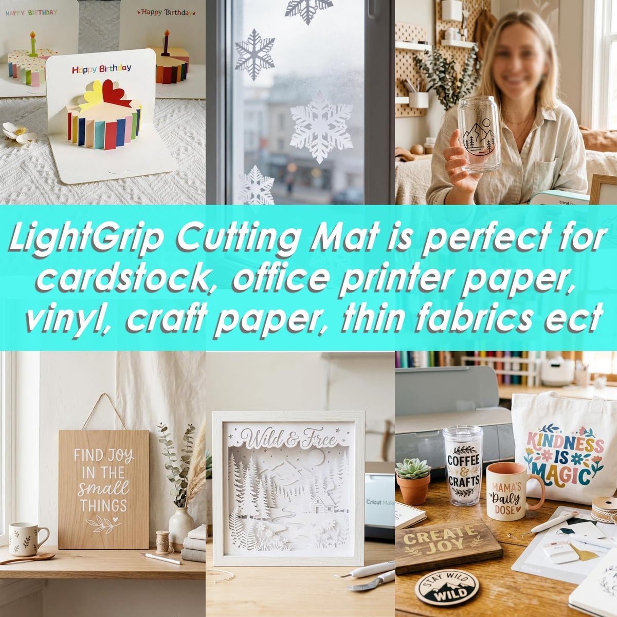 THANMAO Standard Grip Cutting Mat 3 Pack,12"x12" Standard Grip Cutting Mats for Cricut Maker 3//Explore 3/Air 2/Air/One，Replacement Accessories Card for HTV/Cardstock/Paper/Adhesive Vinyl