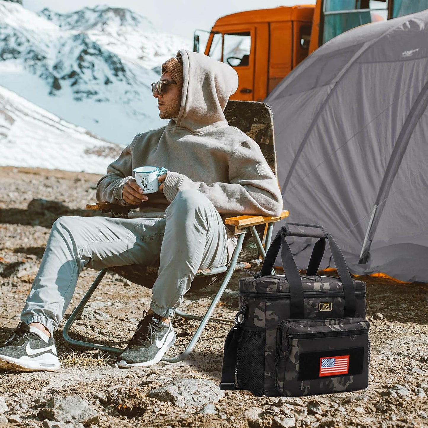 Lunch Box for Men, Tactical Lunch Bag MOLLE Webbing Leakproof Insulated Lunch Cooler Women Adult Meal with Adjustable Shoulder Strap Lunch Pail (Blue)