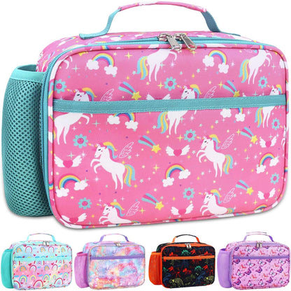 RHCPFOVR Kids Lunch Bag - Insulated Lunch Box for Boys Girls,Washable Lunch Bag and Reusable Toddler Leak-proof Lunchbox for School and Daycare - Colors B