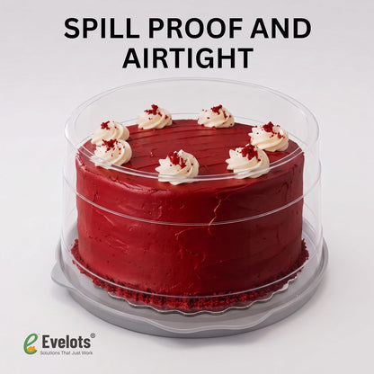 Evelots Pie Container with Lid, 11-Inch, Clear, BPA-Free