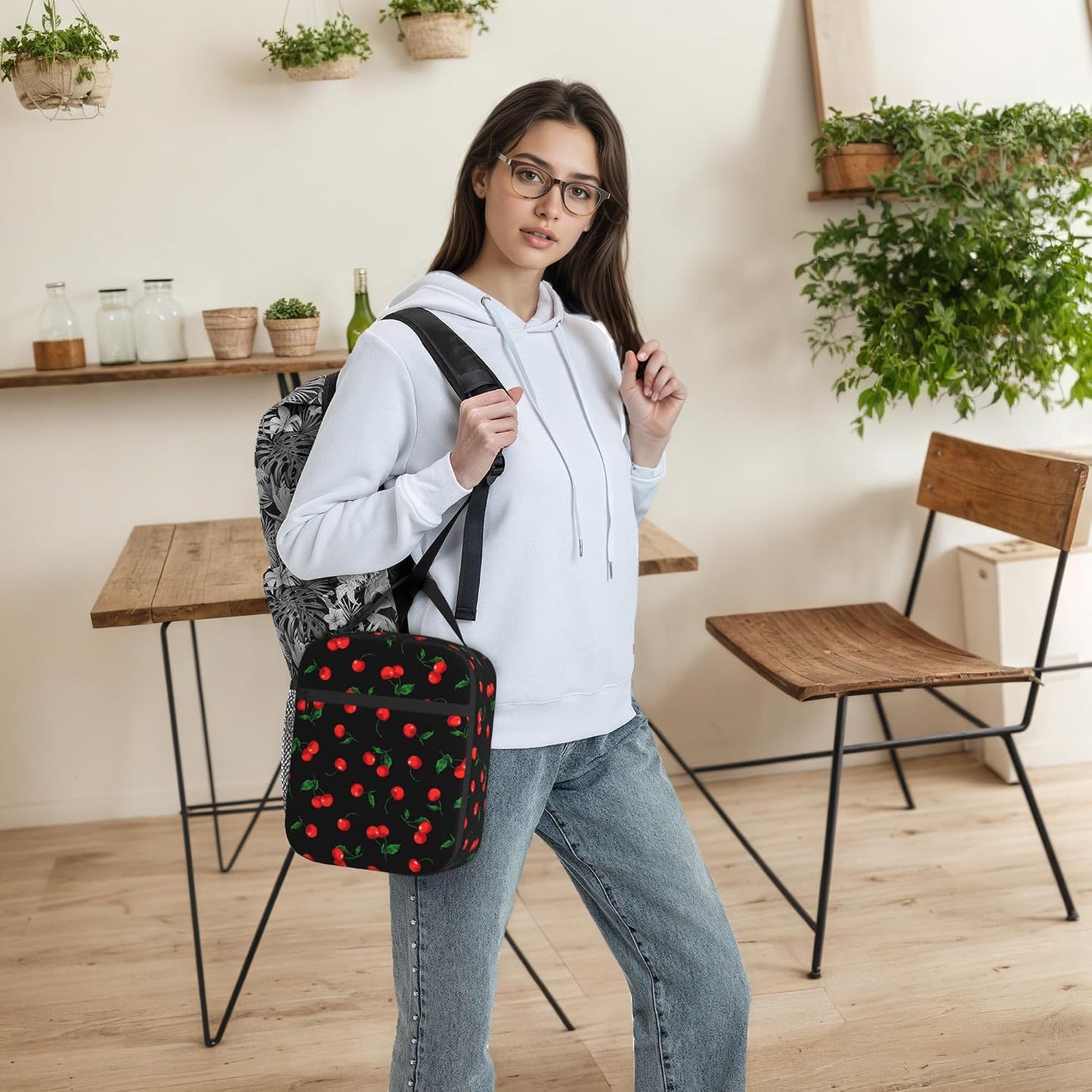 Dinosaur Volcano Insulated Lunch Bag for Women & Men, Reusable Leak-Proof Lunch Box with Cooler Compartment, Lunch Tote for Adults Work Travel Picnic Durable & Washable