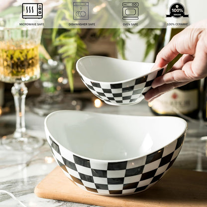 Miamolo Porcelain Serving Bowl Set for Appetizer Serving Dishes Set with 2 Compartment, Chip and Dip Taco Rack Display Salad Bar Serving Set, Gold Stand