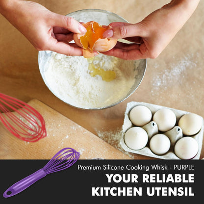 Chef Craft Premium Silicone Wire Cooking Whisk, 10.5 Inch, Red