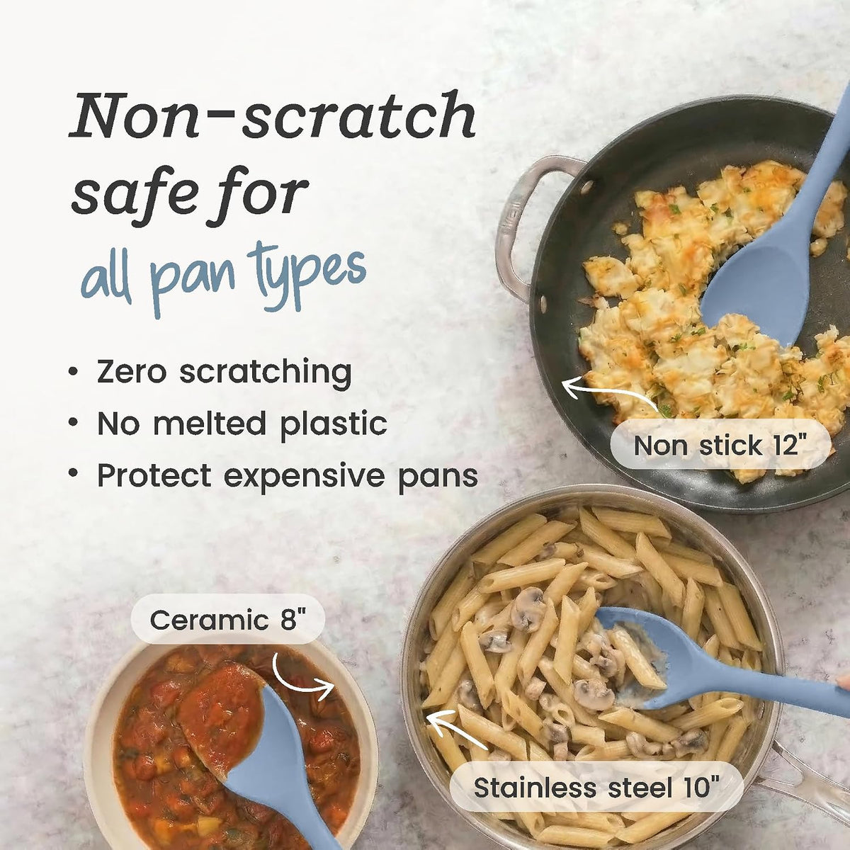 StarPack Silicone Spoonula The All-Rounder 11 Inch - LFGB Spoon Spatula, 600°F Heat Resistant, BPA-Free - One-Piece Seamless, Dishwasher Safe - for Nonstick Cookware, Sage Green