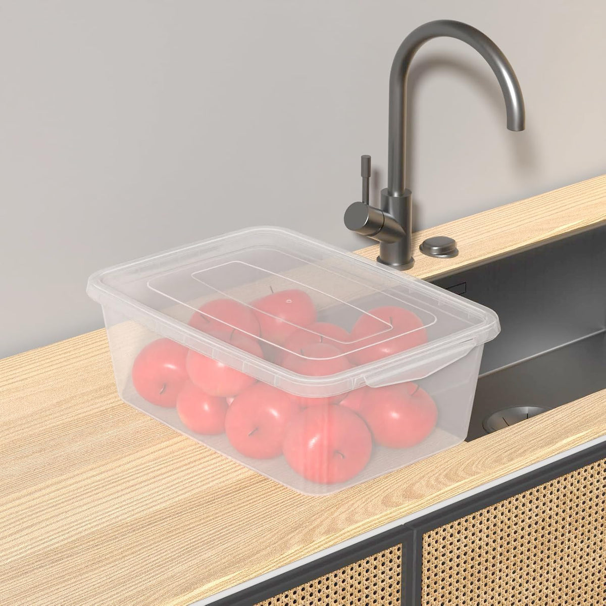 16 Quart Clear Dough Proofing Box, Latching Box with Lid, 2-Pack