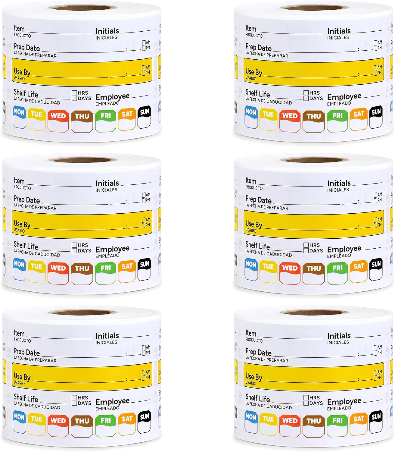 Restaurant Quality Shelf Life Food Rotation Labels Vinyl, 2” x 3” Self-Adhesive Removable Freezer Food Labels Stickers, Perfect for Reusable Containers, Food Date Sticker (Large, Count, 2)