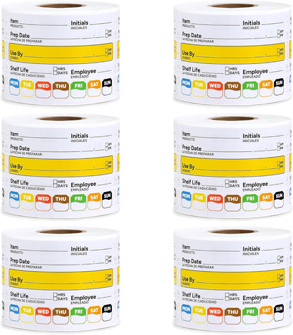 Restaurant Quality Shelf Life Food Rotation Labels Vinyl, 2” x 3” Self-Adhesive Removable Freezer Food Labels Stickers, Perfect for Reusable Containers, Food Date Sticker (Large, Count, 2)