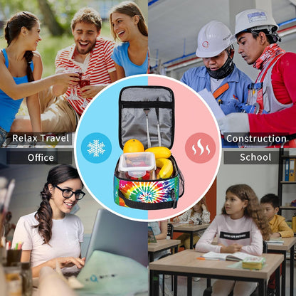 Dinosaur Volcano Insulated Lunch Bag for Women & Men, Reusable Leak-Proof Lunch Box with Cooler Compartment, Lunch Tote for Adults Work Travel Picnic Durable & Washable