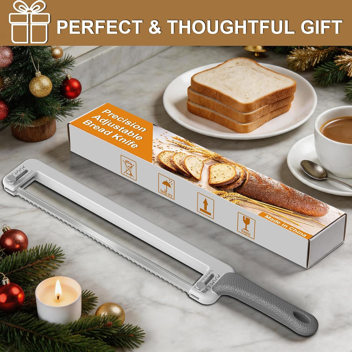 Sourdough Bread Knife for Homemade Bread: 11" Adjustable Bread Slicer