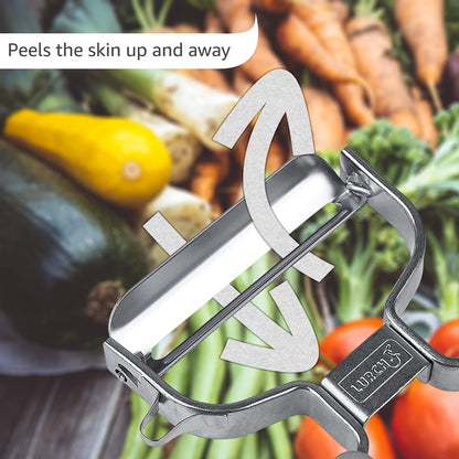Lurch Germany Julienne Vegetable Y Peeler 5.1 x 2.3 Inches / 13 cm x 6 cm | Stainless Steel Cutter & Slicer for Carrot, Potato & Apple | Veggie Zoodles Maker | Non-slip Comfortable Handle - Black
