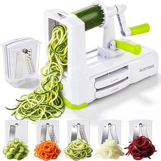 SUSTEAS Vegetable Spiralizer, 5 Blades Zucchini Spiralizer Noodle Maker