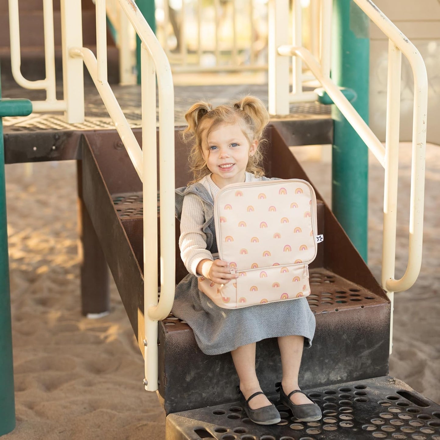 Tiny Twinkle Insulated Lunch Box for Girls and Boys | Durable and Reusable for School & Travel | Ages 3 and Up | Waterproof and Easy to Clean | PFAs and BPA Free（Boho Rainbow）