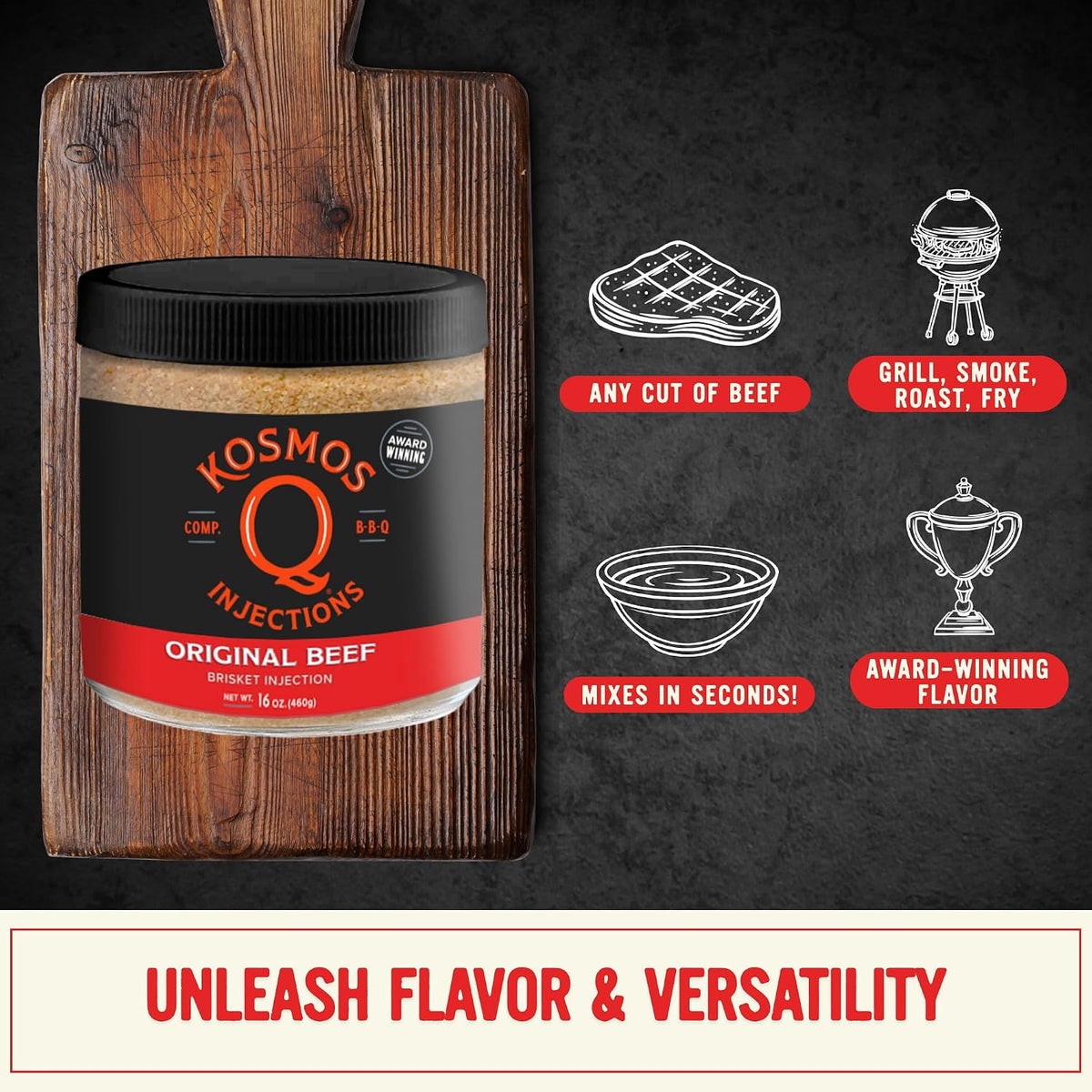 Kosmos Q Original BBQ Pork Injection, Meat Marinade, 16 Oz