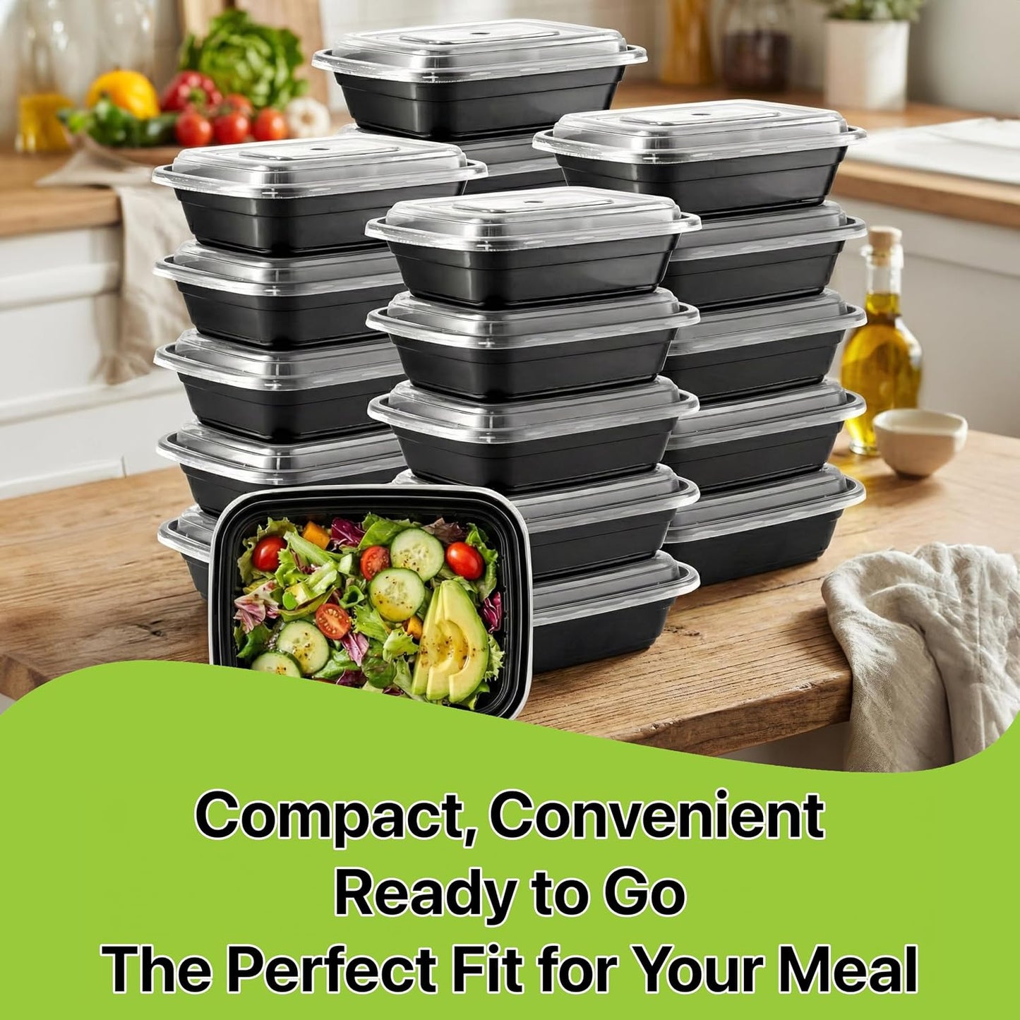 Meal Prep Containers [10 Set] 38 oz with Lids, 1 compartment, Stackable, Reusable, Leakproof, Food Safe, Microwave, Freezer & Dishwasher Safe for Food Prep Storage Bento Box (10 Set, 38 oz)