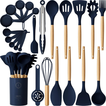 Silicone Kitchen Utensils Set, Heat-Resistant Cooking Utensils, BPA-Free