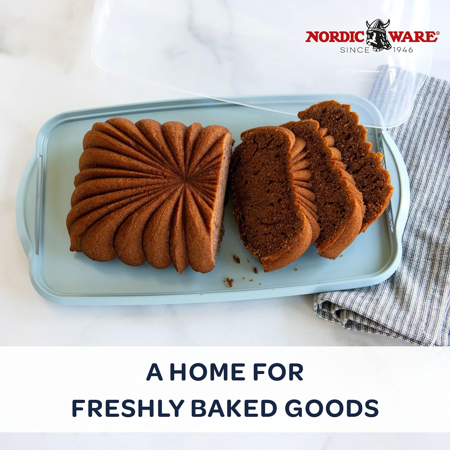 Nordic Ware Cakes and Cupcakes Carrier, Blue