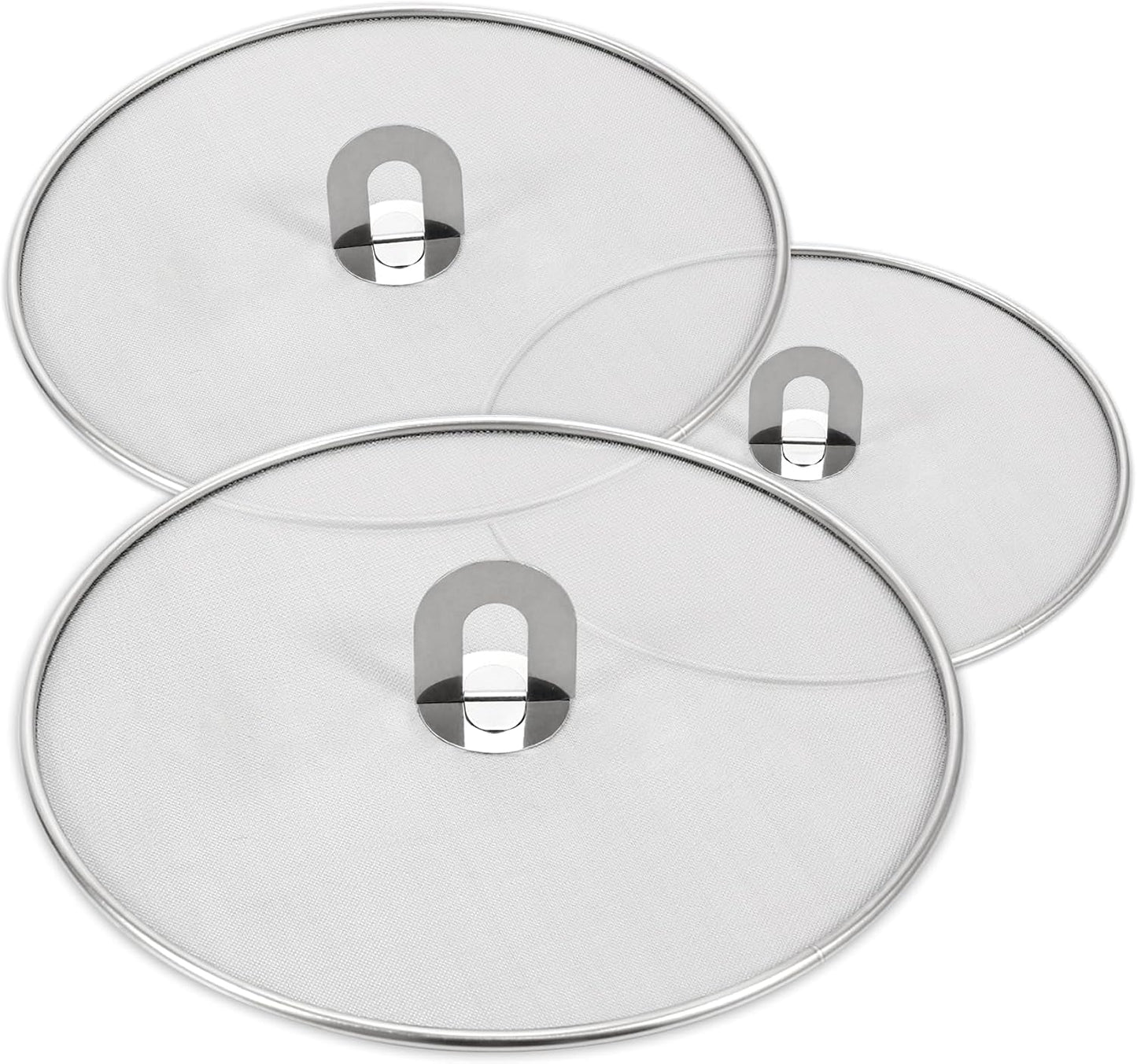 Splatter Screen for Kitchen, Stainless Steel Fine Mesh Splatter Screen for Frying Pan, 10, 13 Inch Grease Splatter Guard with Fold Flat Knob