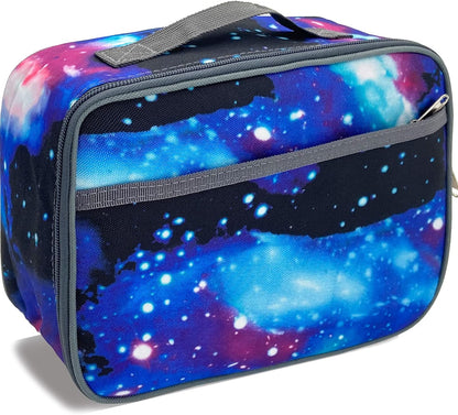 Kulle Space Lunch Box for Kids, Insulated Lunch Bag for Boys, Large Capacity Thermal Tote for School, Office, Daycare - Rocket Design, Washable & Leakproof
