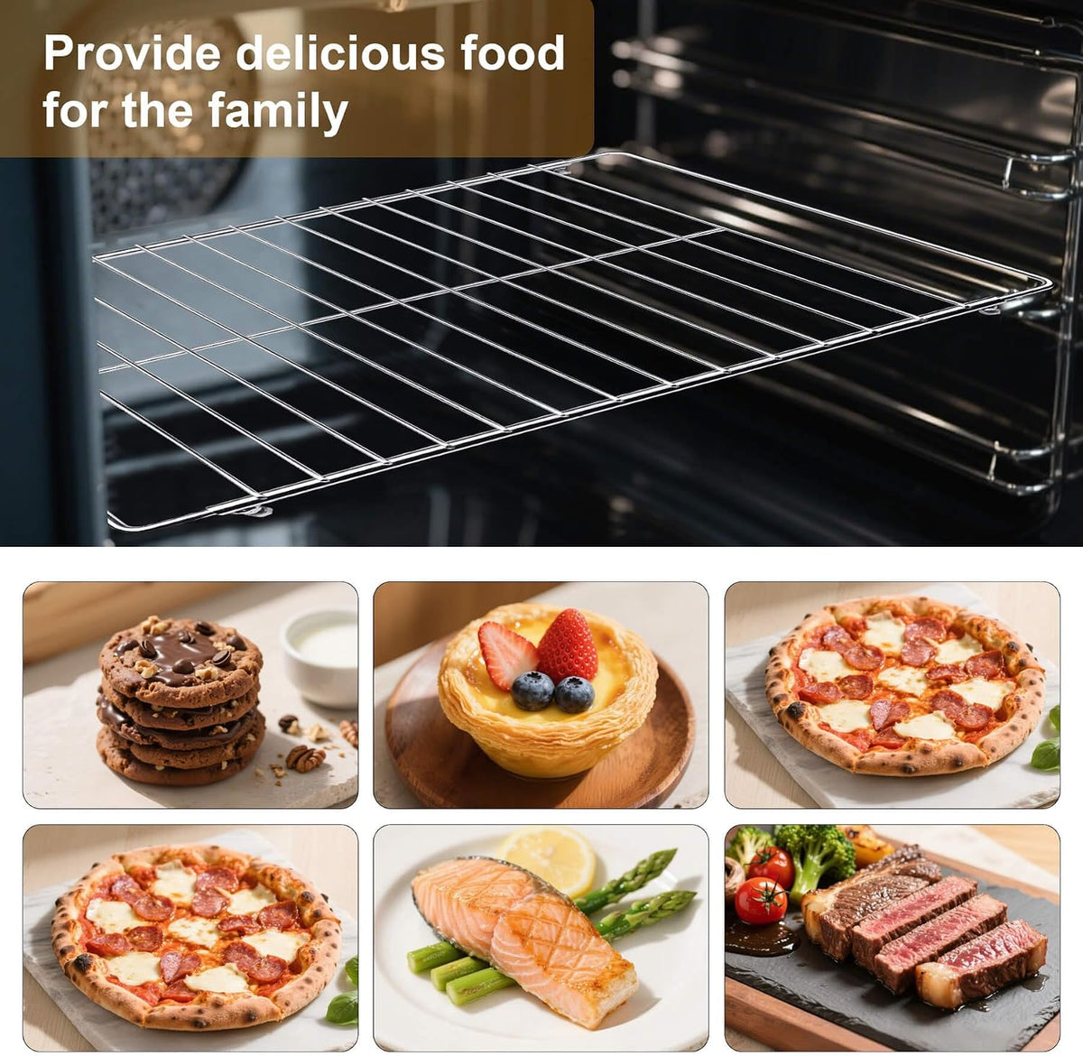 Adjustable Extendable Oven Rack, Universal Chrome Plated Wire Shelf, Adjusts from 17" to 30" Wide, Compatible with GE, Whirlpool, Frigidaire, Kenmore, Samsung, LG, Ovens, 1 Pack